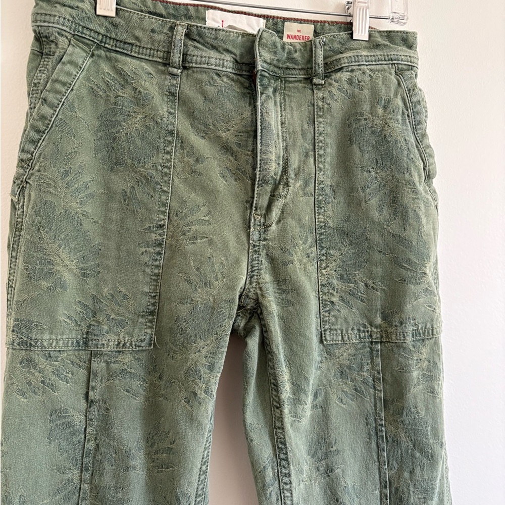 Anthropologie the wanderer green palm print pants - Picture 3 of 6